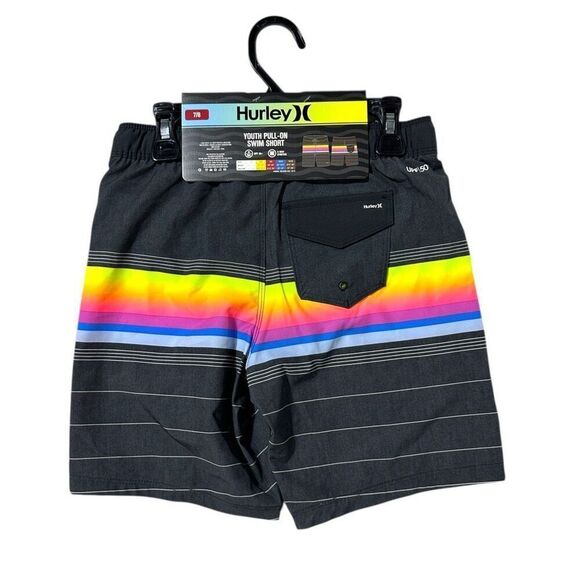Hurley Boys Swim Short Color Black Size 7/8 - Picture 10 of 11
